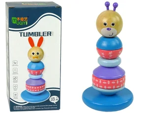 Drewniana Edukacyjna Piramidka Miś Balansująca Wieża LEAN Toys - Układanki dla dzieci - miniaturka - grafika 1