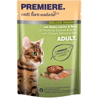 Mokra karma dla kotów - PREMIERE Cats Love Nature Deluxe Ragout z kurczakiem, łososiem i ryżem 24x100 g - miniaturka - grafika 1