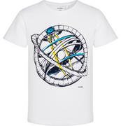 Moda i Uroda OUTLET - T-shirt z krótkim rękawem dla chłopca, z satelitą, biały, 3-8 lat - miniaturka - grafika 1