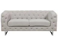 Sofy i kanapy - Beliani Sofa tapicerowana dwuosobowa beżowa VISSLAND - miniaturka - grafika 1