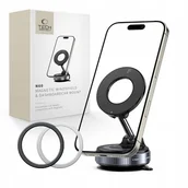 Uchwyty samochodowe do telefonów - TECH-PROTECT N60 MAGNETIC MAGSAFE WINDSHIELD & DASHBOARD CAR MOUNT BLACK - miniaturka - grafika 1