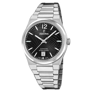 Zegarek Festina Swiss Made 20052/8 zegarek damski na bransolecie z czarną tarczą - Zegarki damskie - miniaturka - grafika 1