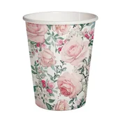 Naczynia i sztućce jednorazowe - Kubki papierowe eko Piękne róże 250ml 10szt - PAW Katowice - miniaturka - grafika 1