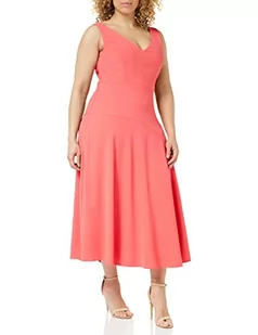 Gina Bacconi Damska sukienka asymetryczna z krepy ze stretchem, pomarańczowo-czerwona, 16, Pomarańczowy Czerwony, 42 - Sukienki - miniaturka - grafika 1