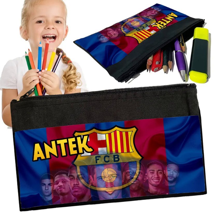 Personalizowany Piórnik FC BARCELONA BARCA Saszetka Nadruk imienia Prezent