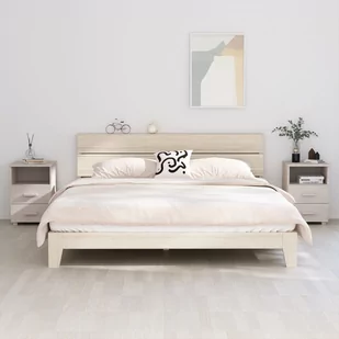 shumee shumee Szafki nocne 2 szt. białe 40x35x62 cm drewno sosnowe - Szafki nocne - miniaturka - grafika 1