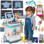 Zabawy w naśladowanie dorosłych - Gabinet Lekarski dla Dzieci Zestaw z Wózkiem, EKG, RTG Wózek Lekarski Dla Dzieci PREZENT ŚWIĄTECZNY DLA CÓRKI SYNA + EBOOK-3 - miniaturka - grafika 1