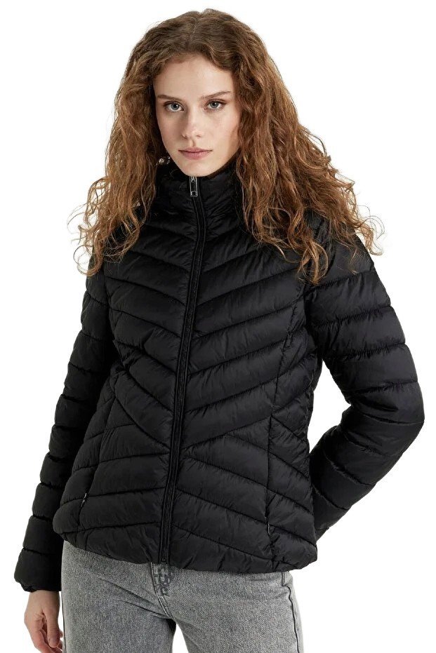 DEFACTO KURTKA DAMSKA PIKOWANA CZARNA Z DŁUGIM RĘKAWEM XL 5FA