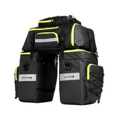 Torebki damskie - Sakwa rowerowa plecak torba wodoodporna z odblaskami 3w1 czarno-zielona 65L - miniaturka - grafika 1