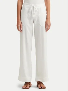 Lauren Ralph Lauren Spodnie materiałowe 200735138001 Biały Wide Leg - Spodnie damskie - miniaturka - grafika 1