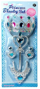 ZESTAW MAŁEJ KSIĘŻNICZKI RÓŻDŻKA KORONA KOLCZYKI BIŻUTERIA - Zabawy w naśladowanie dorosłych - miniaturka - grafika 1