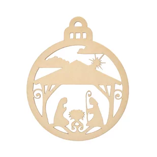 Drewniana Bombka Choinkowa Szopka W Bombce - Bombki - miniaturka - grafika 1