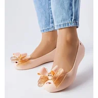 Baleriny - D/GMR Beżowe balerinki meliski z kokardką Jerome beżowy - ButyModne - miniaturka - grafika 1