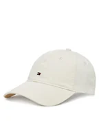Czapki damskie - Tommy Hilfiger Czapka z daszkiem Essential Flag Soft Cap AW0AW17632 Écru - miniaturka - grafika 1