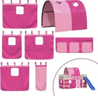 Zabezpieczenia dla dzieci - Zasłony i tunel do łóżka na antresoli, różowe, poliester - miniaturka - grafika 1