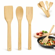 Folia, papier śniadaniowy, serwetki - Zestaw 3x Przybory Kuchenne Akcesoria bambusowe bambusowych 3szt - miniaturka - grafika 1