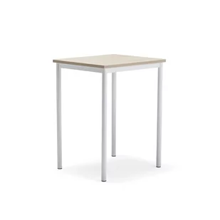 Biurko BORÅS PLUS, 700x600x900 mm, popielaty laminat, biały - Meble do szkół i przedszkoli - miniaturka - grafika 1
