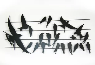 Tolonensis Creation Dekoracja ścienna ptaki Birdy, czarna, 40x90 cm - Dekoracje domu - miniaturka - grafika 1