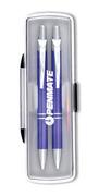 Przybory szkolne - Tadeo Trading Komplet długopis i ołówek automatyczny w etui Lux ciemnoniebieski - miniaturka - grafika 1