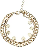 Koszulki i topy damskie - Urban Classics Łańcuszek na stopę unisex Charmy Anklet, kolor złoty, rozmiar S/M - miniaturka - grafika 1