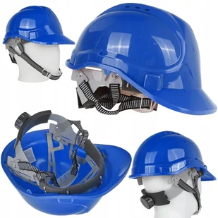 Kask Ochronny Niebieski Bhp Hełm Budowlany Regulowany - Odzież robocza - miniaturka - grafika 1