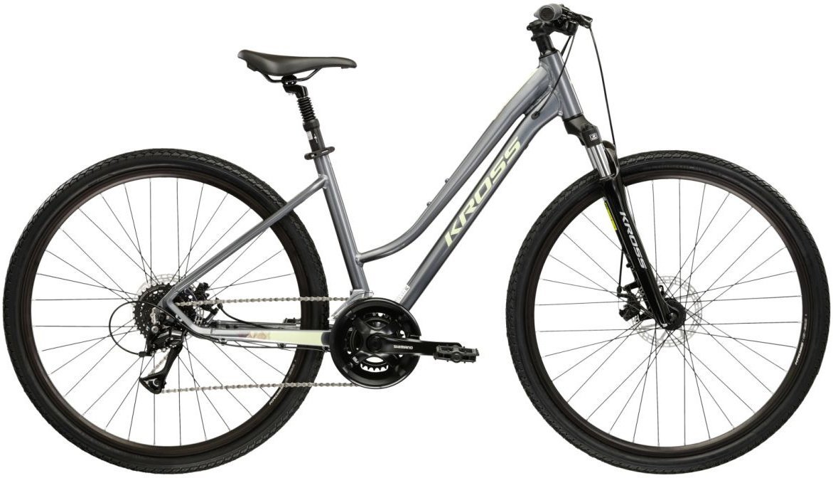 Kross Rower damski crossowy Kross Evado 3.0 28 cali 19 cali szaro-zielony 19