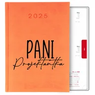 Kalendarze - Kalendarz Pomarańczowy Terminarz A5 2025 Prezent Dla Pani Projektantka Wz - miniaturka - grafika 1