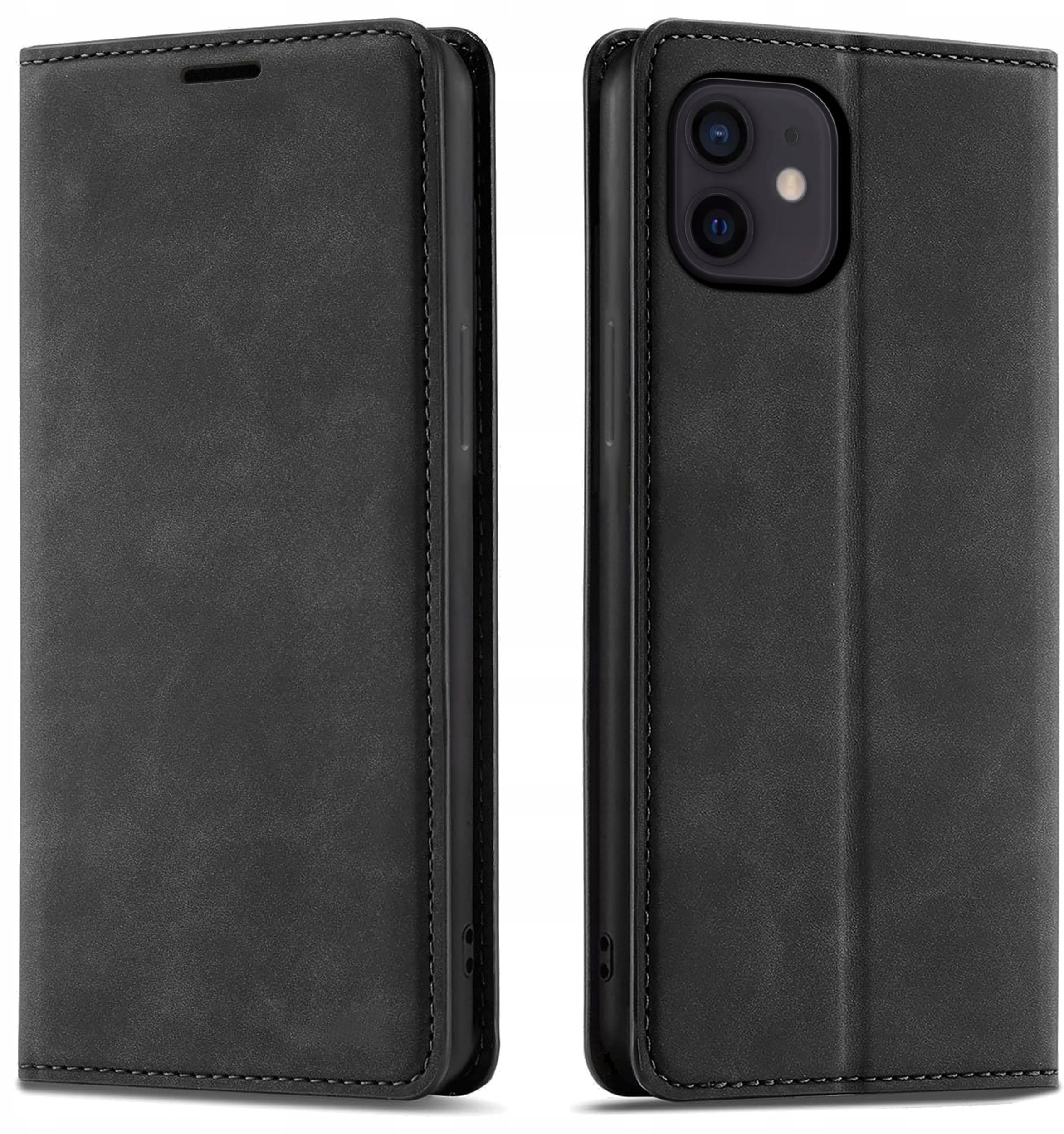 krainaGSM Etui Z Klapką Do Iphone 11 Zamykane Magnetyczne Skórzane + Szkło 9H