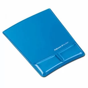 Fellowes Podkładka pod mysz i nadgarstek Health-V Crystal niebieska FE455-1 - Podnóżki, podpórki, podkładki - miniaturka - grafika 1