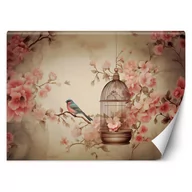 Fototapety - Fototapeta, Ptak na gałęzi vintage (Rozmiar 368x254) - miniaturka - grafika 1