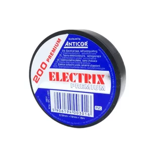 Electrix Taśma izolacyjna PCV  200 0 18 mm x 19 mm x 18 m czarna - Inne akcesoria elektryczne - miniaturka - grafika 1