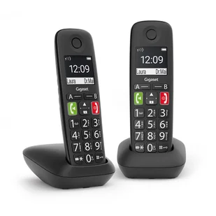 Gigaset, Telefon bezprzewodowy, E290 Duo, Black - Telefony stacjonarne - miniaturka - grafika 1