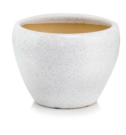 POLNIX Osłonka ceramika doniczka ozdobna biała na kwiaty