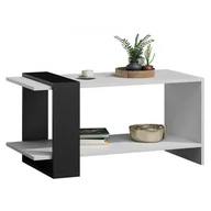 Ławy i stoliki kawowe - Prostokątny Stolik Biały Czarny Kawowy Dąb + Z5-R93 - miniaturka - grafika 1