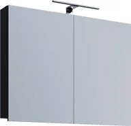Szafki łazienkowe - VCB1 szafka łazienkowa z lustrem szafka z lustrem 80 cm z oświetleniem, czarny. - miniaturka - grafika 1