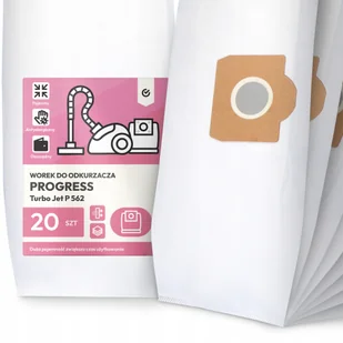 20x Worek do Odkurzacza Progress Turbo Jet P 562 Syntetyczny Pojemny Worki - Worki do odkurzaczy - miniaturka - grafika 1