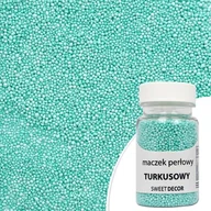 Dodatki do ciast w proszku - Posypka cukrowa MACZEK PERŁOWY TURKUSOWY Sweet Decor, 50 g - miniaturka - grafika 1