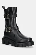 Botki damskie - Love Moschino botki skórzane damskie kolor czarny na platformie JA24095G1NIA0000 - miniaturka - grafika 1