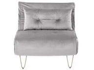 Sofy i kanapy - Sofa welurowa rozkładana szara VESTFOLD - miniaturka - grafika 1