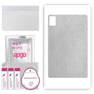 folia naklejka skórka strukturalna na TYŁ do TCL Tab 11 - Skóra Srebrna - apgo SKINS - Akcesoria do tabletów i e-booków - miniaturka - grafika 1