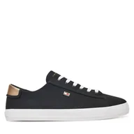 Trampki damskie - Tenisówki Tommy Hilfiger Vulc Canvas Lace Up Sneaker FW0FW08647 Czarny - miniaturka - grafika 1
