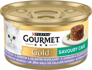 Purina Gourmet Gold Savoury Cake z jagnięciną i zieloną fasolką 85g - Mokra karma dla kotów - miniaturka - grafika 1