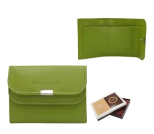 Portfelik Uniwersalny Mała Sakieweczka Skórzana Peterson MARS Skóra Naturalna RFID RD-GC02 ZIELONY 10 x 7 x 2 [cm] - Portfele - miniaturka - grafika 1