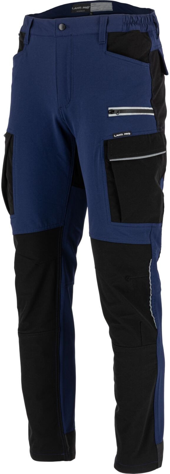 Spodnie stretch granatowo-czarne,