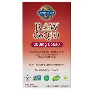 Garden of Life RAW CoQ10 - Koenzym Q10 200 mg (60 kaps.) - Układ nerwowy - miniaturka - grafika 1