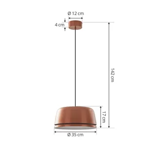 Lampa wisząca Lucande LED Faelinor, miedź, aluminium, Ø 35 cm - Lampy sufitowe - miniaturka - grafika 2
