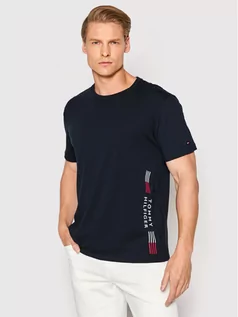 Koszulki męskie - Tommy Hilfiger T-Shirt UM0UM02430 Granatowy Regular Fit - grafika 1
