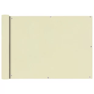 vidaXL Parawan balkonowy, tkanina oxford, 75x600 cm, kremowy 42337 - Parasole ogrodowe - miniaturka - grafika 1