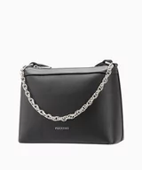 Torebki damskie - PUCCINI Elegancka damska torebka z ozdobnym elementem czarna - miniaturka - grafika 1