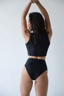 Stroje kąpielowe - Sassari Swim & Surf Bottom - Simple Black Dół sportowy z wysokim stanem - miniaturka - grafika 1